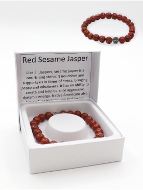 Red Jasper Bead Bracelets with Gift Box 
